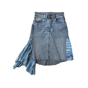 One-of-a-kind Denim, Cotton Madras Skirt Superficial Inc. Size Extra Small